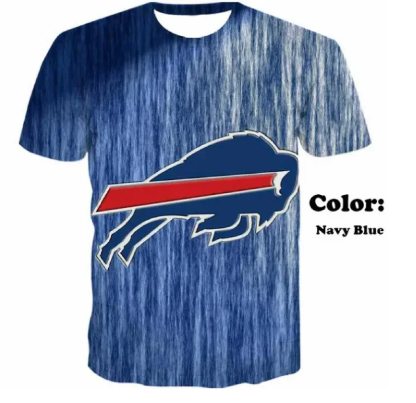 Muška godišnje casual Majica sa po cijeloj površini Buffalo Bills, Klasična majica tima ragbi, na Vrhu s kratkim rukavima Slika 4