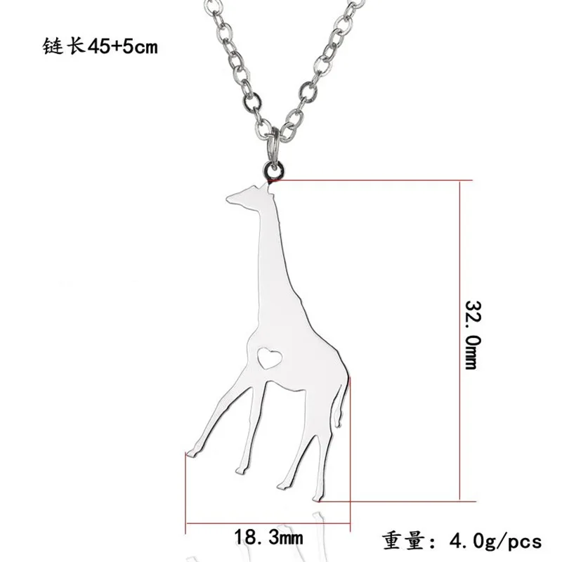 Ogrlica sa ovjes u obliku zlatnog žirafa od nehrđajućeg čelika, ogrlica sa životinjama, muški i ženski nakit, poklon za Valentinovo Slika 4
