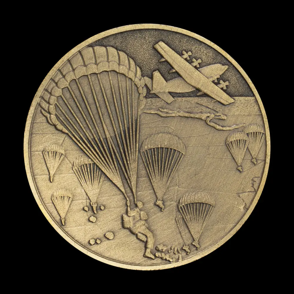 Suvenir novčić 82-og airborne division SAD-u, novac je s Brončanim premazom, опускай cipele na Zemlju, naplativa novčić-poziv Slika 4