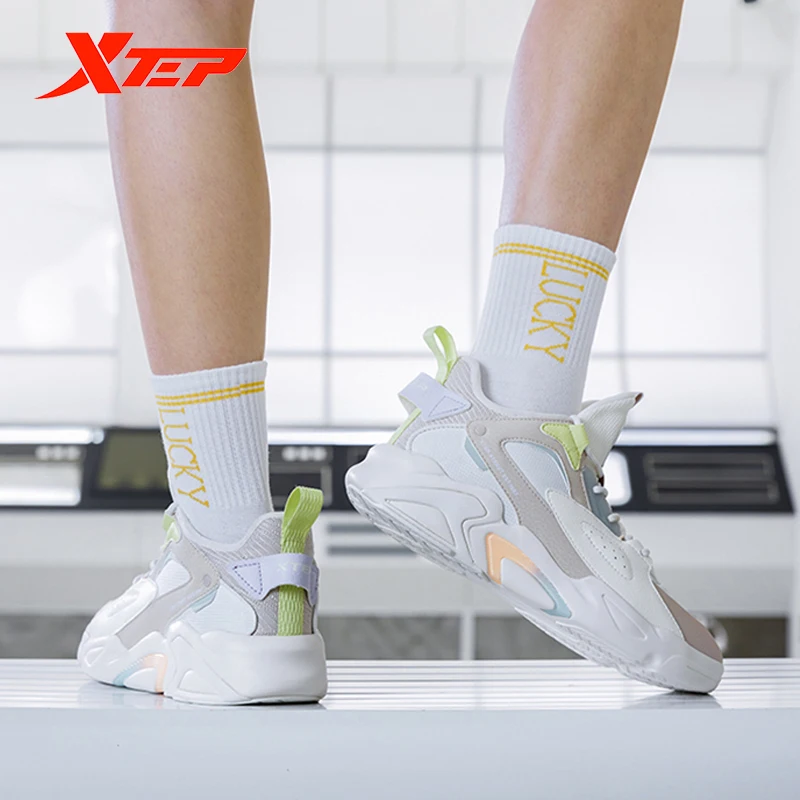 Xtep Fengxing 1.0 Ženska Casual Cipele i Prozračne Bijele Cipele Cipele Za Skateboard Proljeće Udobnu, Sportsku Obuću za Putovanja 878118310068 Slika 4