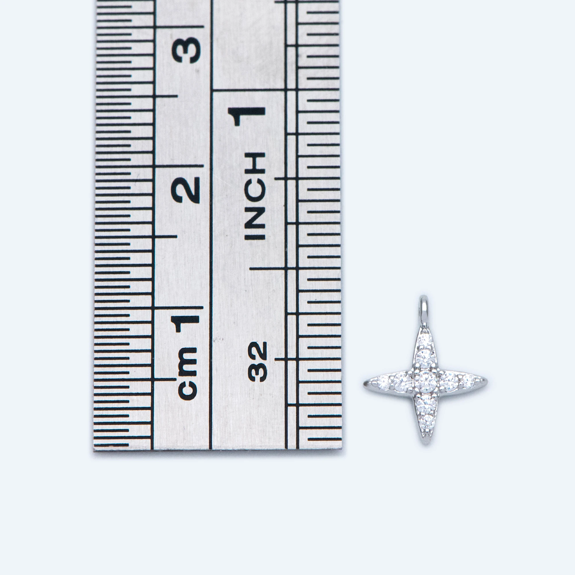 10шт CZ Utro Srebrni Križ Privjesci 10x8,5 mm, mesing sa родиевым premazom (GB-1104-2) Slika 5