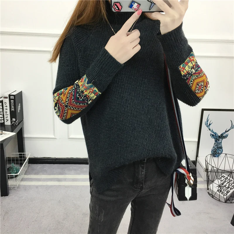 2022 jesen i zima, novi stil, korejski ženska водолазка, pletene džemper dugih rukava, ženski pulover s prorezom, ženski pulover Slika 5