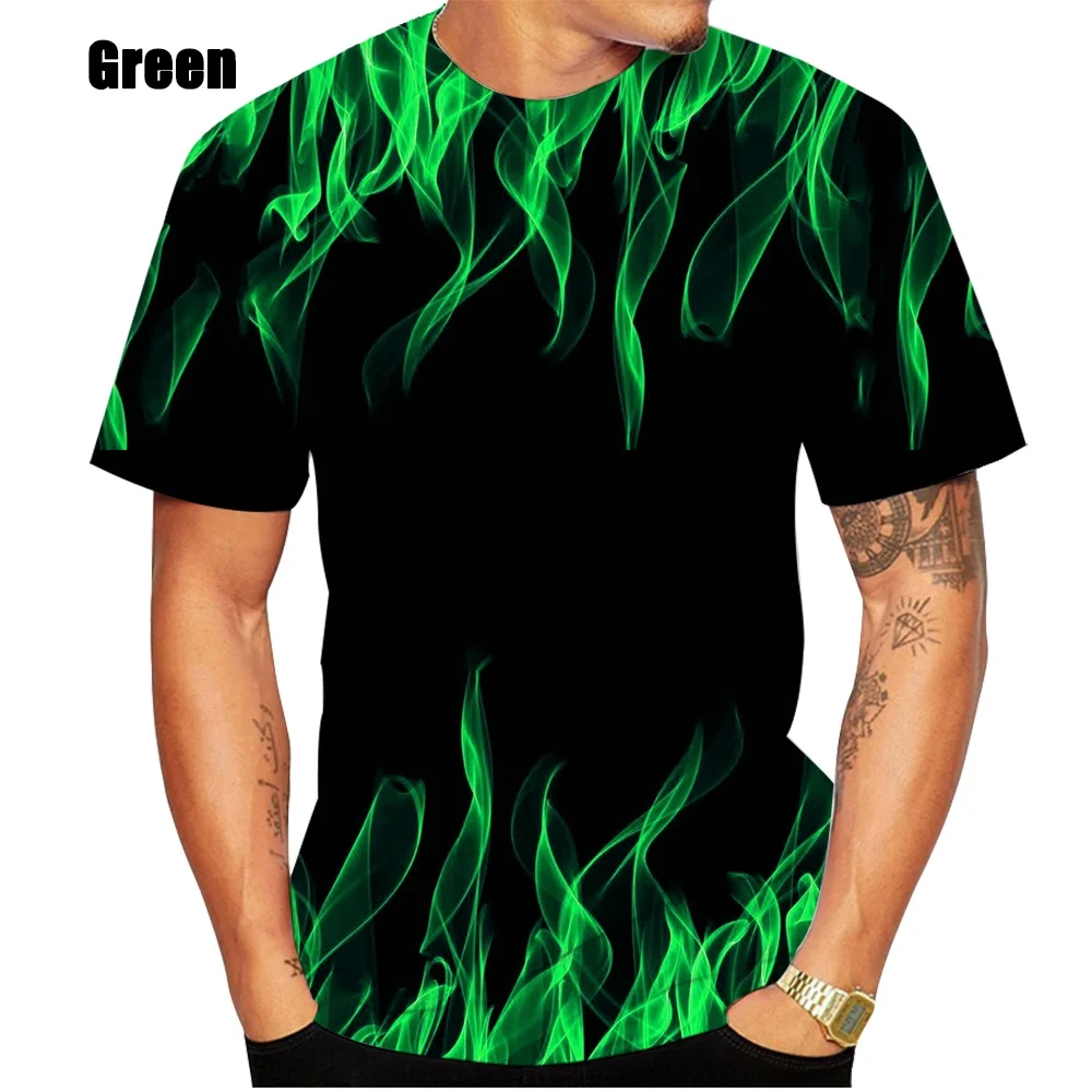 2022 Muška Majica s 3D Ispis Kratkih Rukava, Pojedinačne Plamen, Ljetna Muška Majica Slika 5