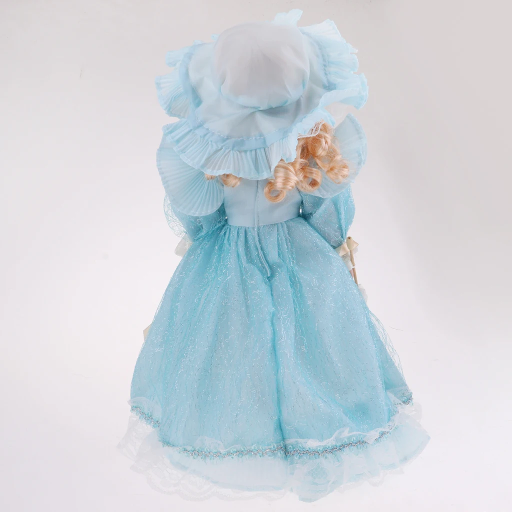 40 cm Porculan Lutka Victorian Dama Figurice s Drvenim Postoljem za Zbirke Odrasle Slika 5