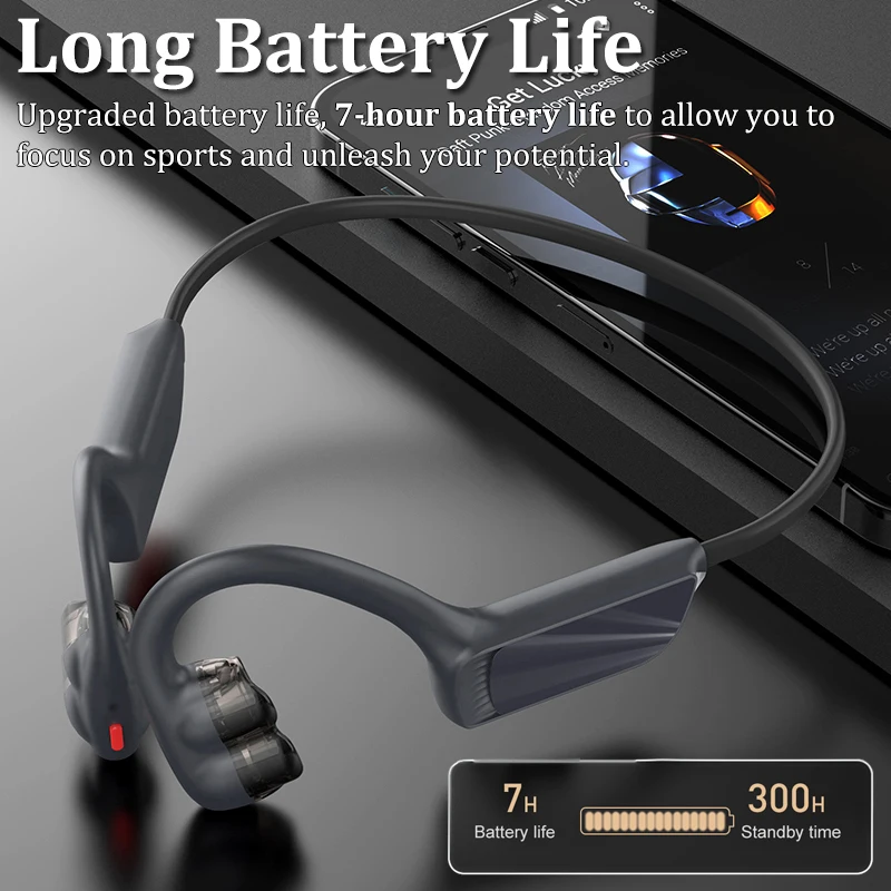 Bluetooth 5.3 Slušalice s Koštane Vodljivosti, Dvostruki Bežične Stereo slušalice s Pokretnim svitka, Otvorene Sportske Vodootporne Slušalice s mikrofonom Slika 5