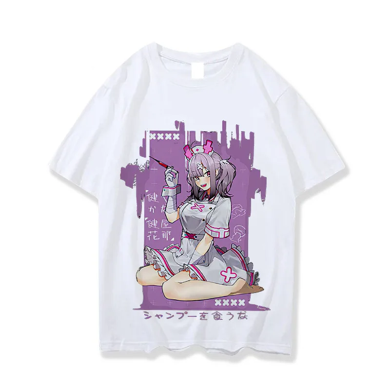 Godišnja ženska t-shirt Kawaii u japanskom stilu, po cijeloj površini Djevojke-ljubav i Kratkim rukavima, Animacija, Sportska Top u stilu Харадзюку, Ulzzang, retro odjeća Slika 5