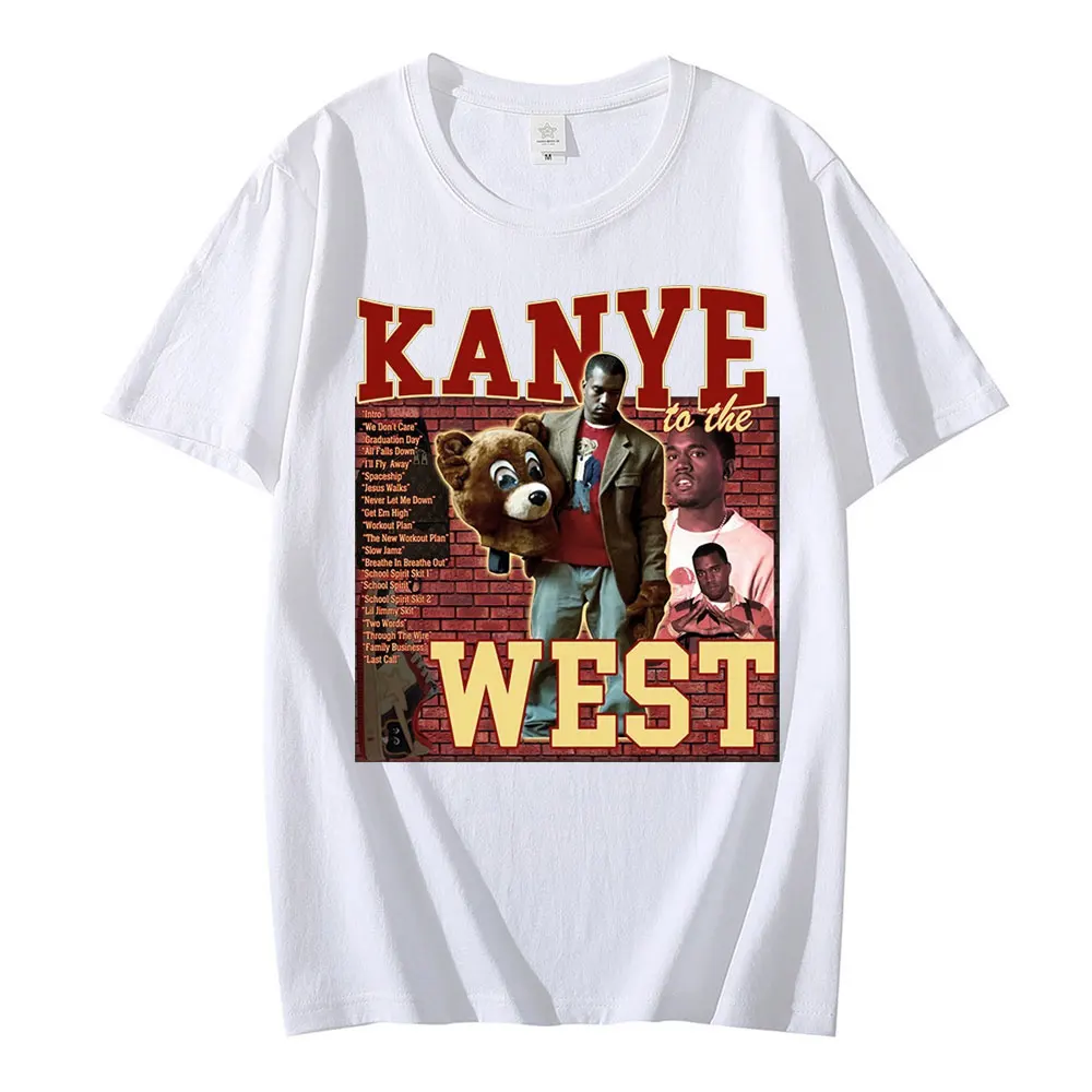 Kanye West 90s Vintage Unisex Crna Majica Muška t-Shirt Klasicni Grafički Majice 100% Хлопковая majica Muška Ženska Majica Majice Slika 5