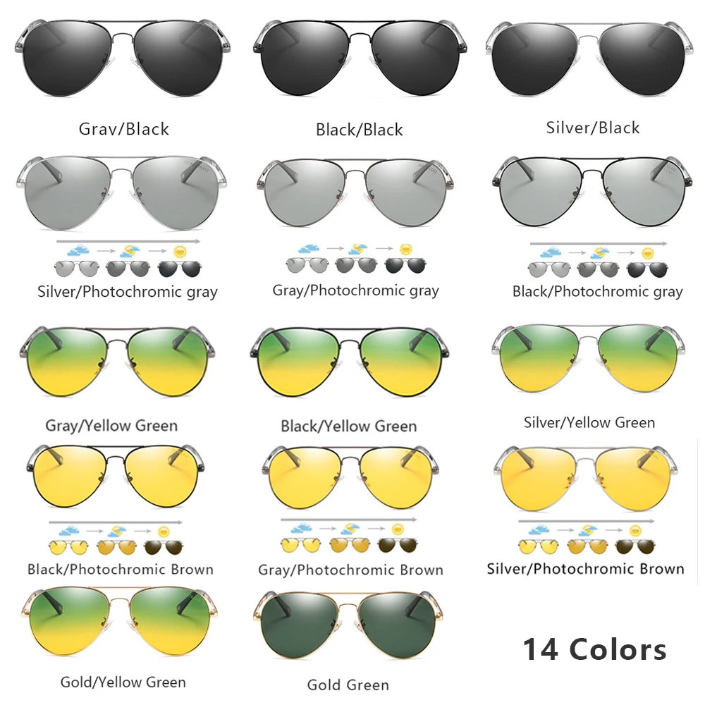 KATELUO 2020 Polarizirane Sunčane Naočale Muške Naočale za Vožnju Dan naočale za Noćni Vid Photochromic Pilot Sunčane Naočale za Muškarce 7759 Slika 5