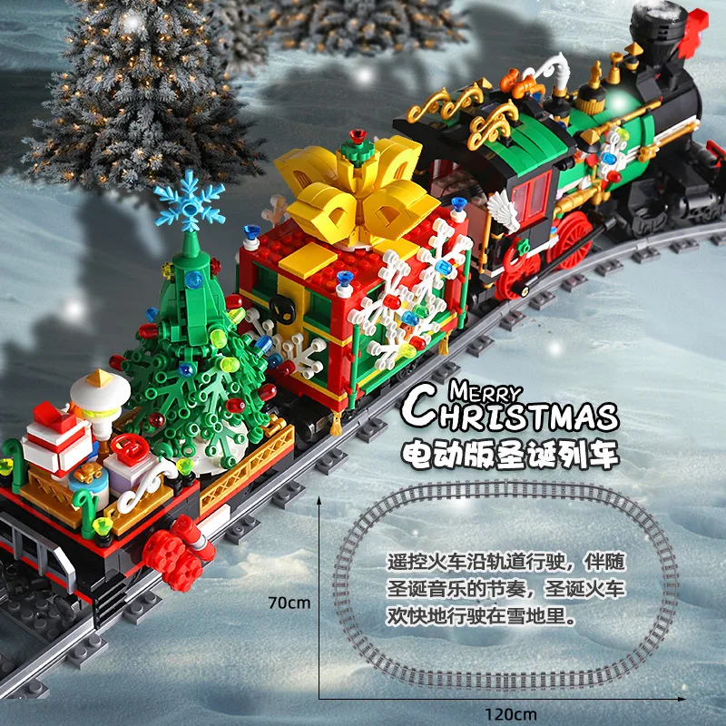Mold King 12012 Novi 36001 Motorizirani Zimski Vlak Model Građevinski Blokovi I Cigle Graditi Dječji Božićni Pokloni Igračku Za Rođendan Slika 5