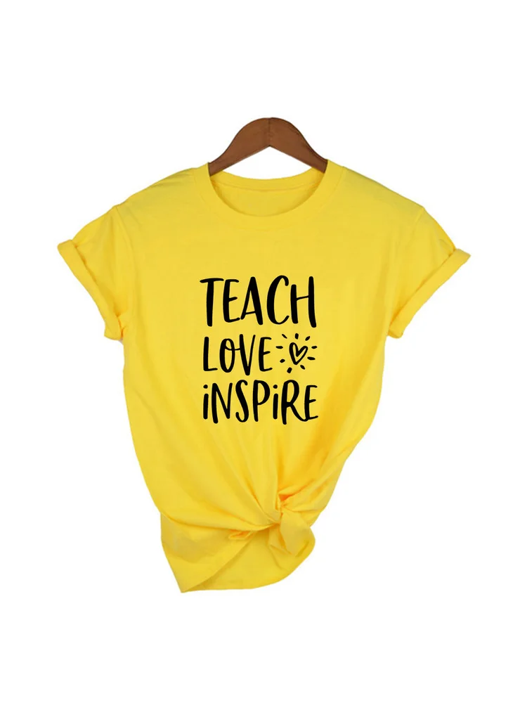 Nauči Voljeti Inspirirati, Ženska t-Shirt s Буквенным po cijeloj površini u obliku Srca, Dar Učitelju, Harajuku Kawaii, Majica Kratkih rukava, Ženske Majice Tumblr Slika 5