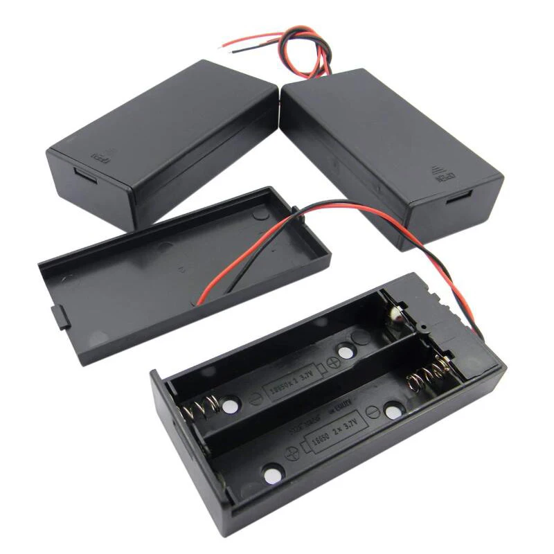 Plastični Crni 3,7 U 2x18650 Torbica Za Skladištenje Baterija for18650 Držač za Baterije, Kutija Kontejner s Prekidačem za Uključivanje/Isključivanje Slika 5