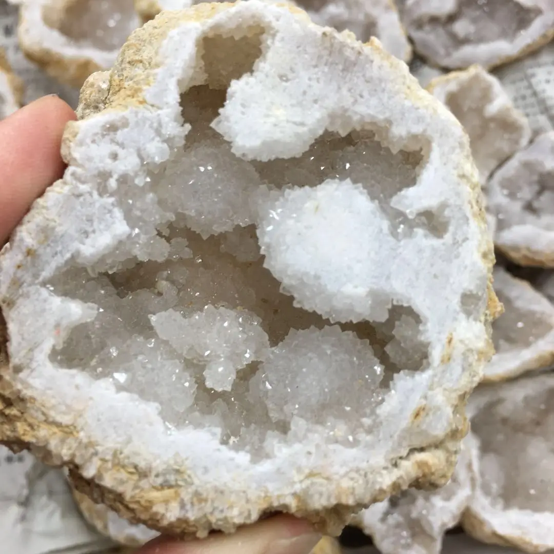 Prirodni bijeli Ahat Жеода Kriška Quartz Crystal Klaster Minerale Reiki Liječeći Crystal Kućni Ukras Slika 5