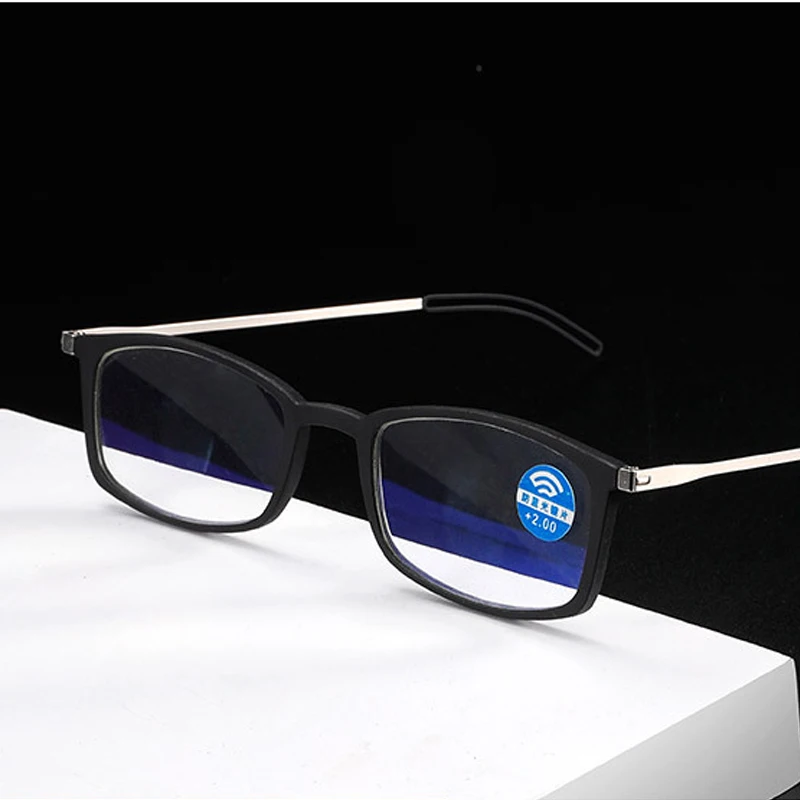 Prostor aluminijske Naočale Za čitanje sa zaštitom Od plavog zračenja, Muške I Ženske ultra-tanki Prijenosni Naočale Za Dalekovidnost TR90 s Magnetskim kućištem + 1,50 Slika 5
