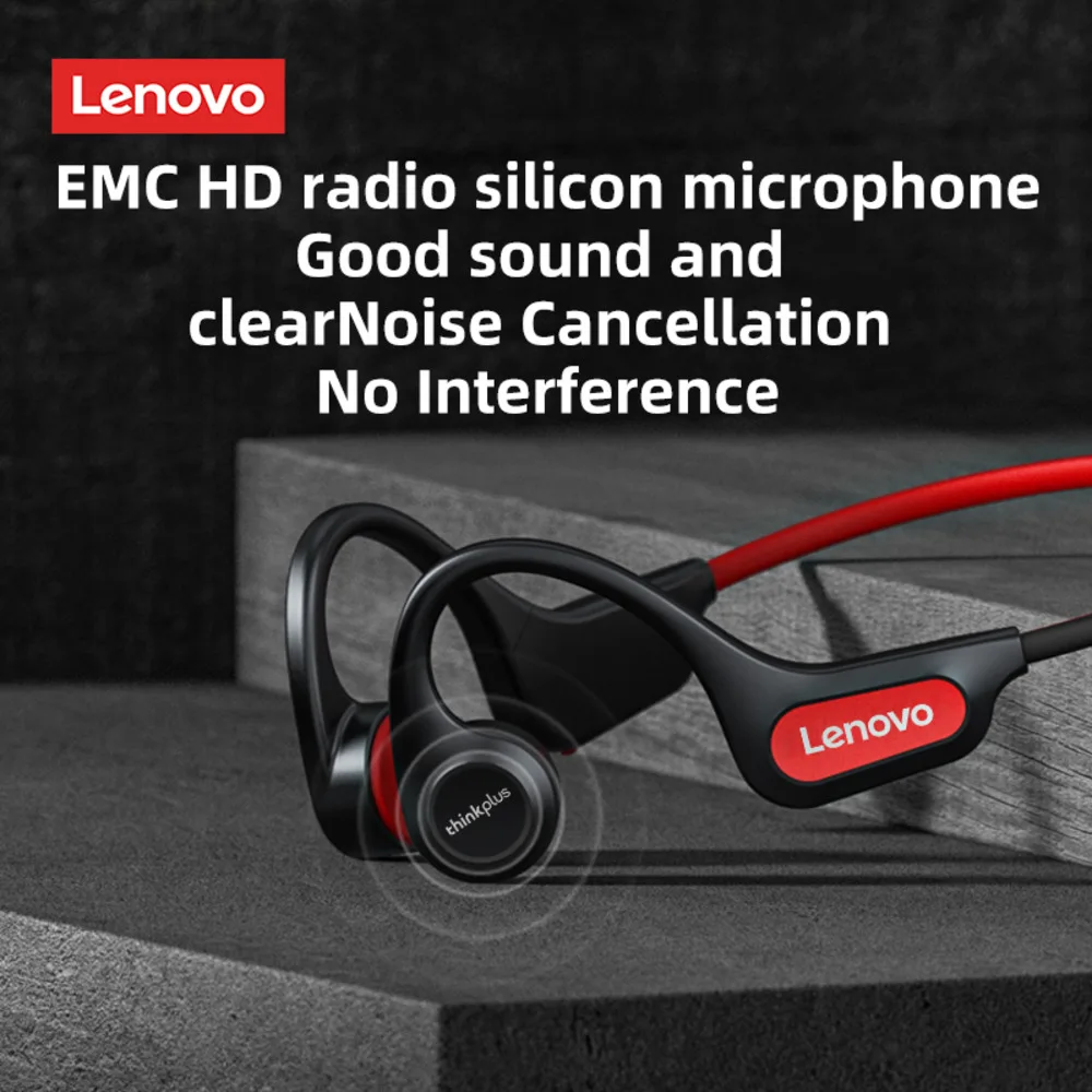 Slušalice tvrtke Lenovo Koštane Vodljivosti X3 X4 X5 X3 Pro Bluetooth Hi-Fi Uho kuka Bežične Slušalice s Mikrofonom Liner Vodootporna Slika 5