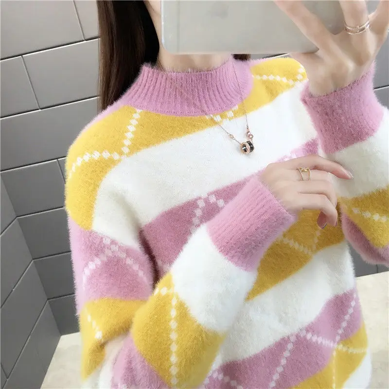 Vy1067 2020 proljeće jesen zima novi ženski modni svakodnevni topli lijep Džemper ženski OL džemper оверсайз водолазка Slika 5