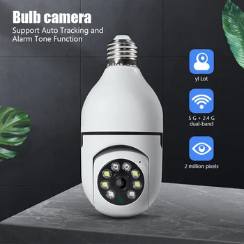 Žarulja E27 Bežična Kamera Za Video Nadzor Wifi Noćni Vid Automatsko Praćenje Piksela 200 W Kućno Panoramski Video Monitor Sigurnost