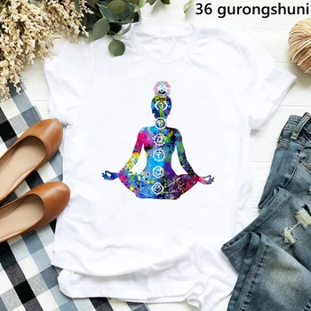 Ženska Odjeća Akvarel Buda Čakra Meditacija Ženska T-Shirt Majica U Stilu Харадзюку Zen Skitnica Boho Пэйкс T-Shirt Ženska Ljetne Majice
