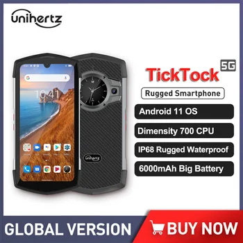Одногерцовый TickTock Izdržljivi Pametni telefon 5G Mrežu Vodootporne Mobitele Android 11 Dual Screen Veliki Ekran Mobilni Telefon 6000 mah