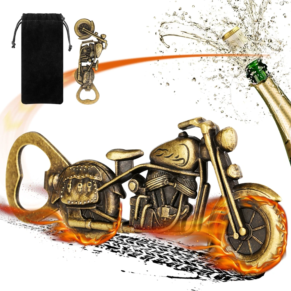 Otvarač za Boce od Legure s Torbicom Brončane Otvarači za Vino u obliku Motocikla s Poklon Kutiju Otvarač za Pivo Bara Gadget Novost Pokloni za Muškarce Slika 0